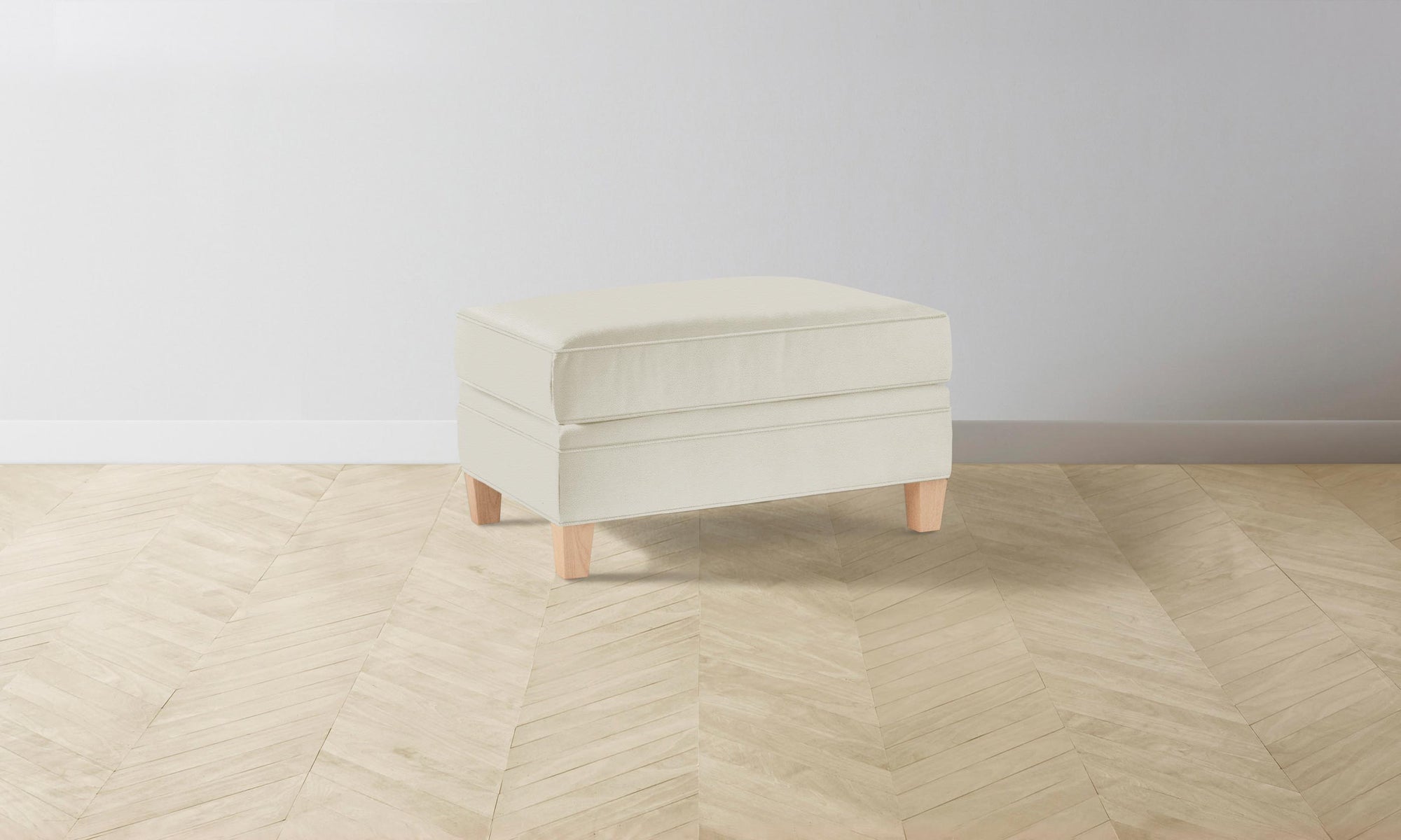 The Carmine Ottoman - Pebbled Leather Swan