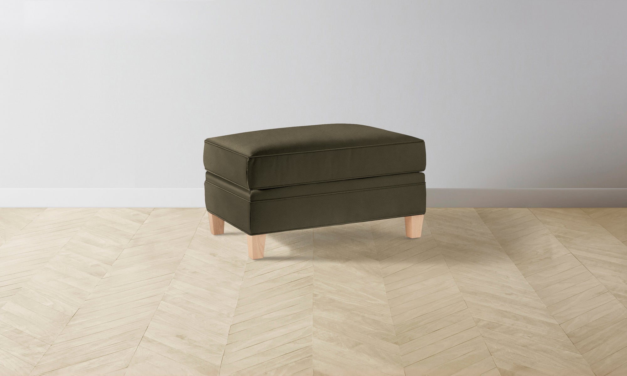 The Carmine Ottoman - Pebbled Leather Truffle