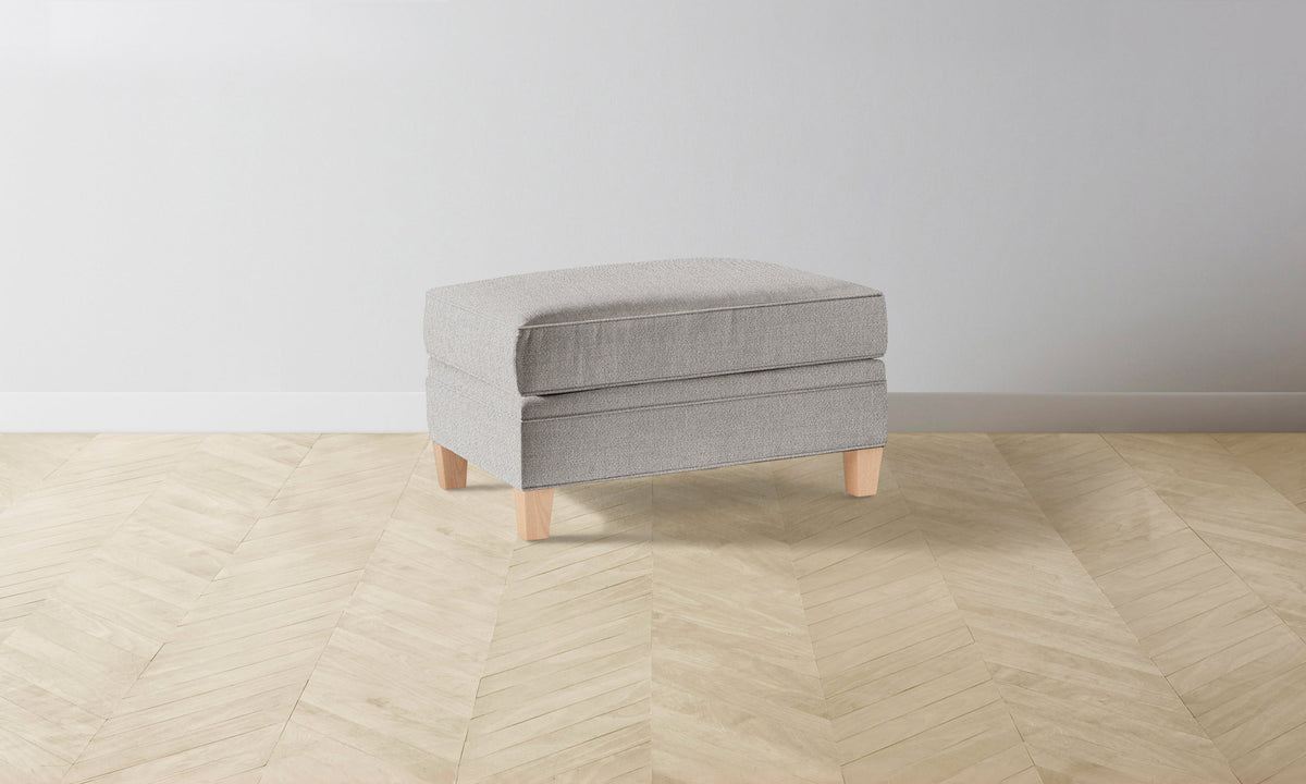The Carmine Ottoman - Performance Textural Weave Breeze