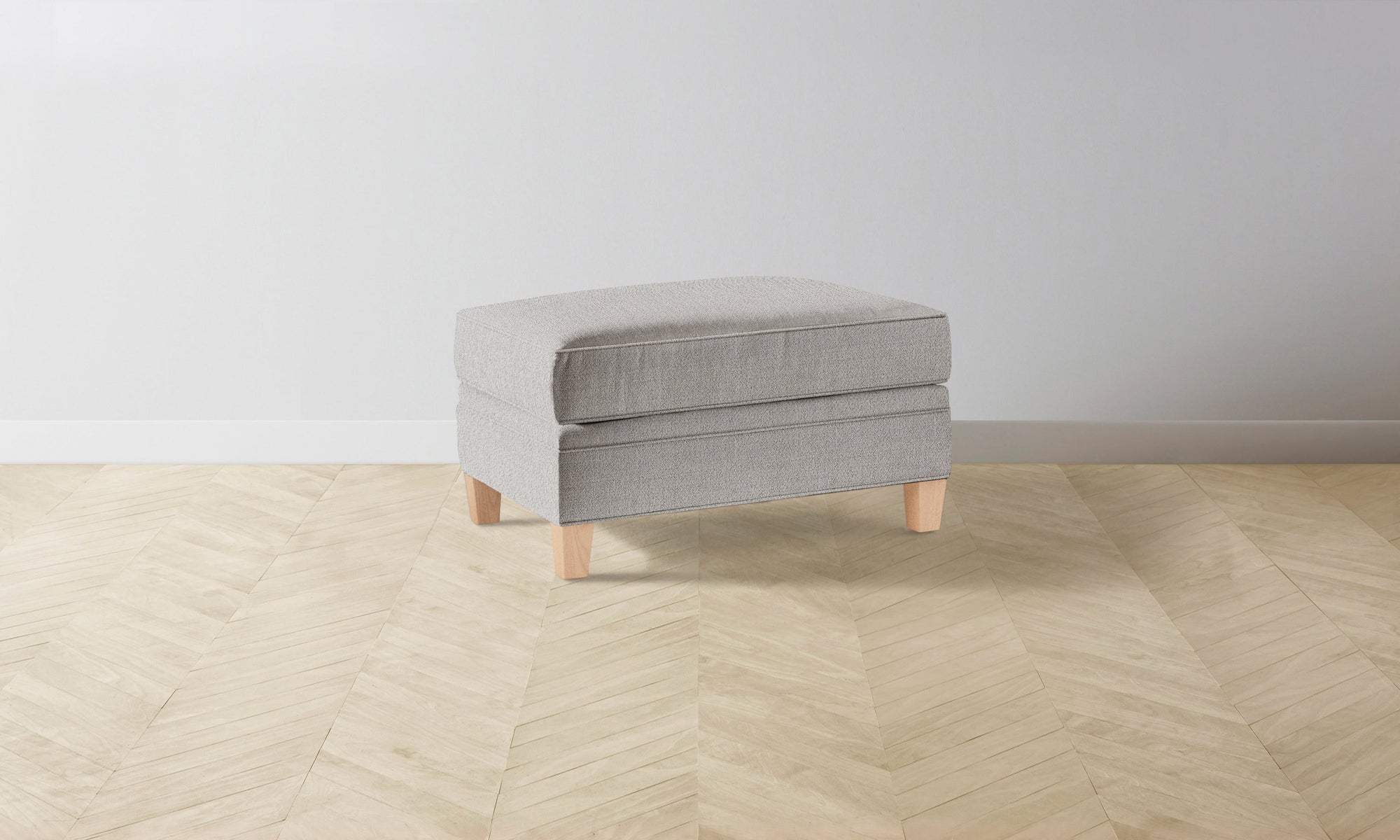 The Carmine Ottoman - Performance Textural Weave Breeze