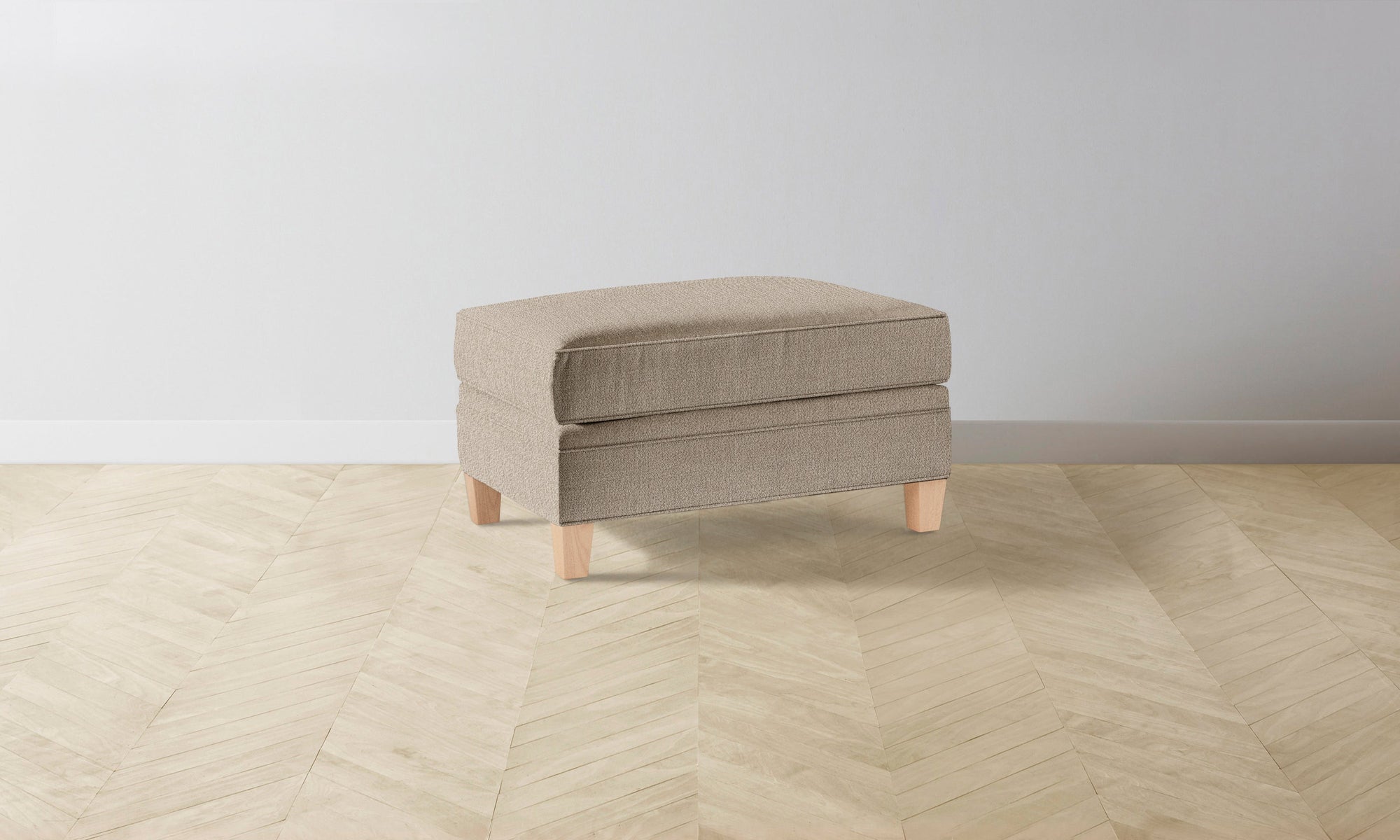 The Carmine Ottoman - Performance Textural Weave Earthen