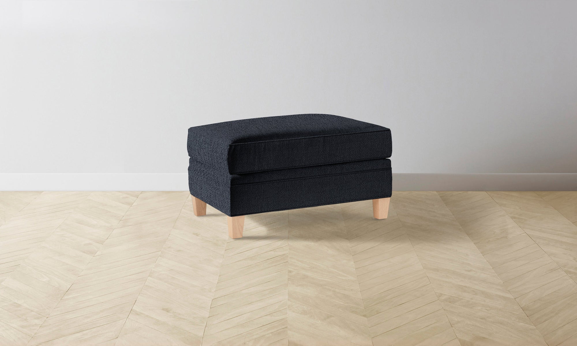 The Carmine Ottoman - Performance Textural Weave Marina