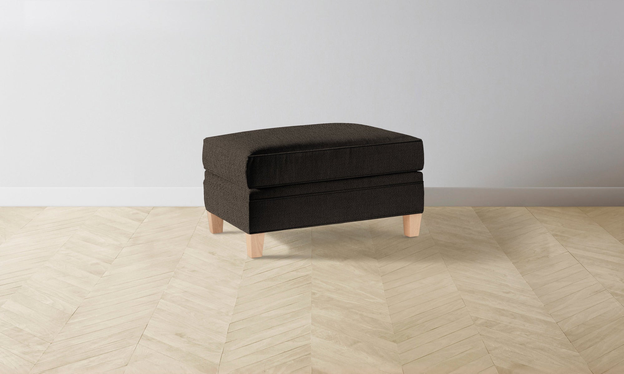 The Carmine Ottoman - Performance Textural Weave Root