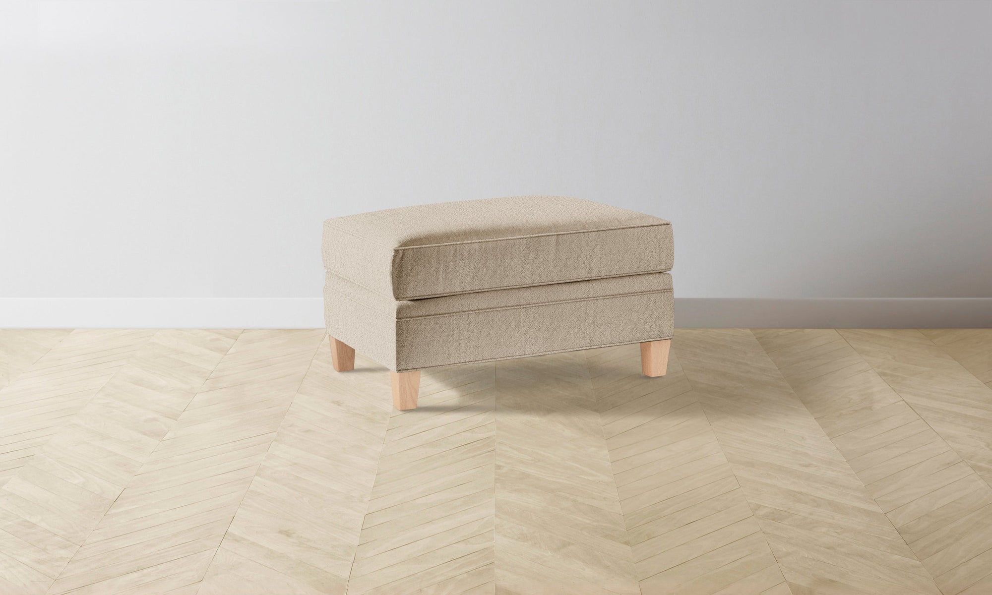 The Carmine Ottoman - Performance Textural Weave Savanna