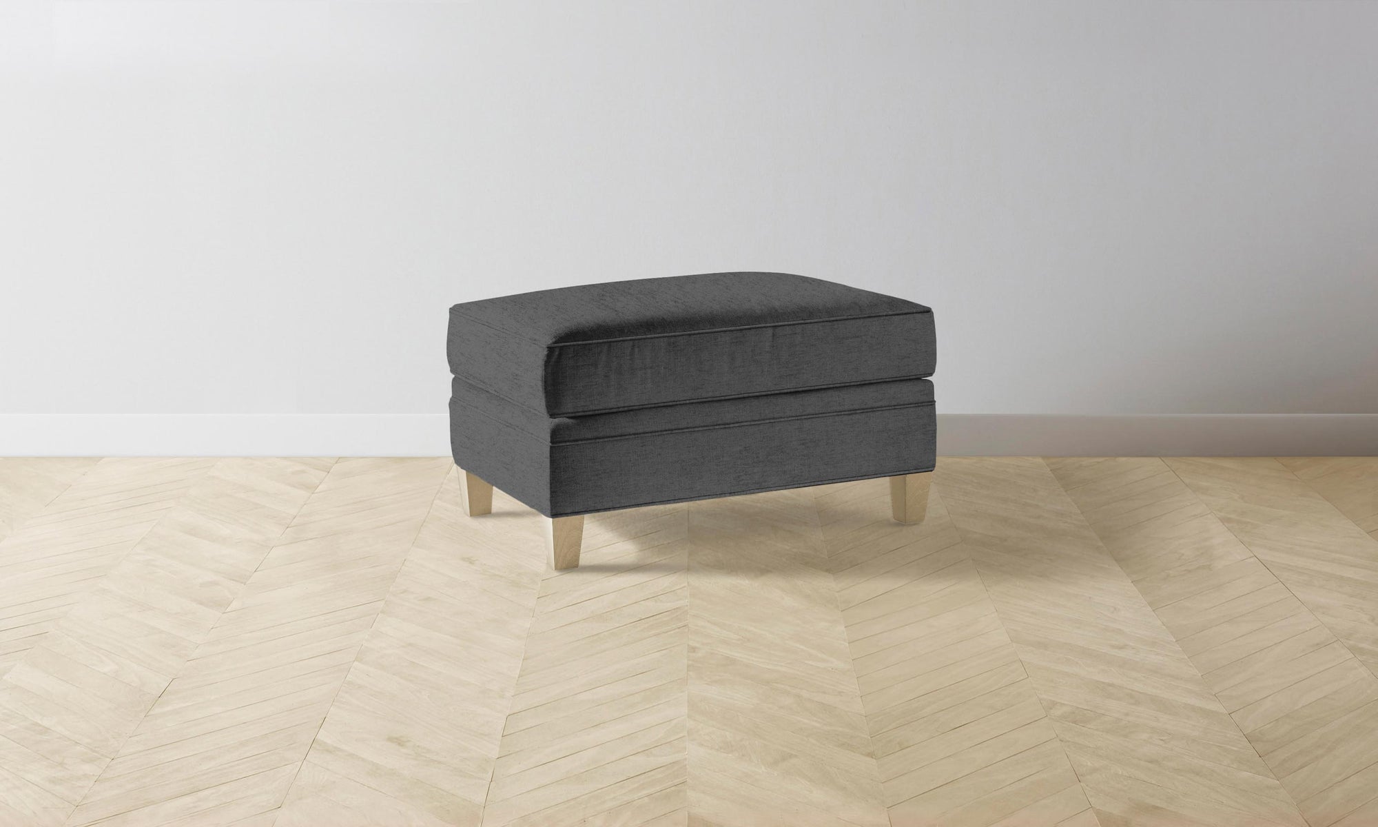 The Carmine Ottoman - Performance Tweed Char