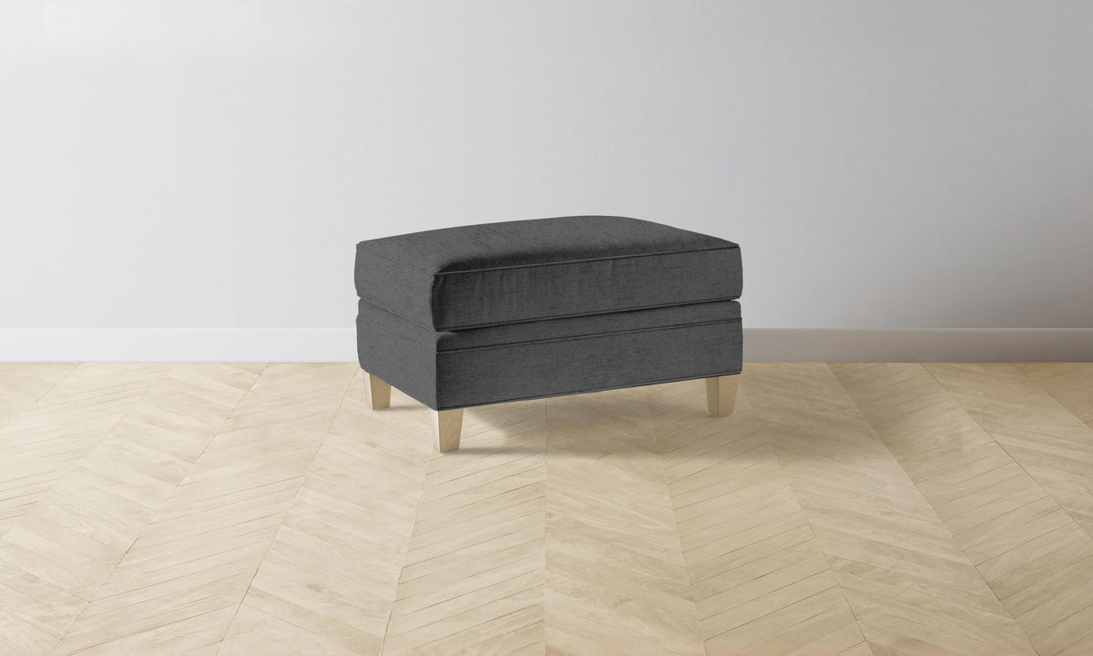 The Carmine Ottoman - Performance Tweed Char