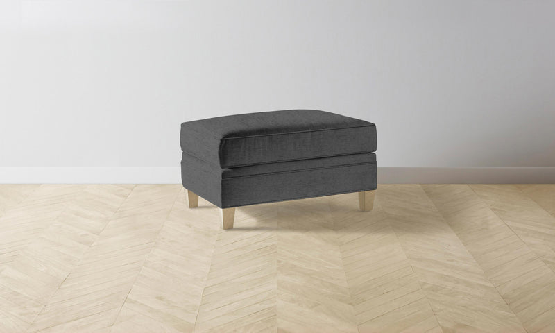 The Carmine Ottoman - Performance Tweed Char