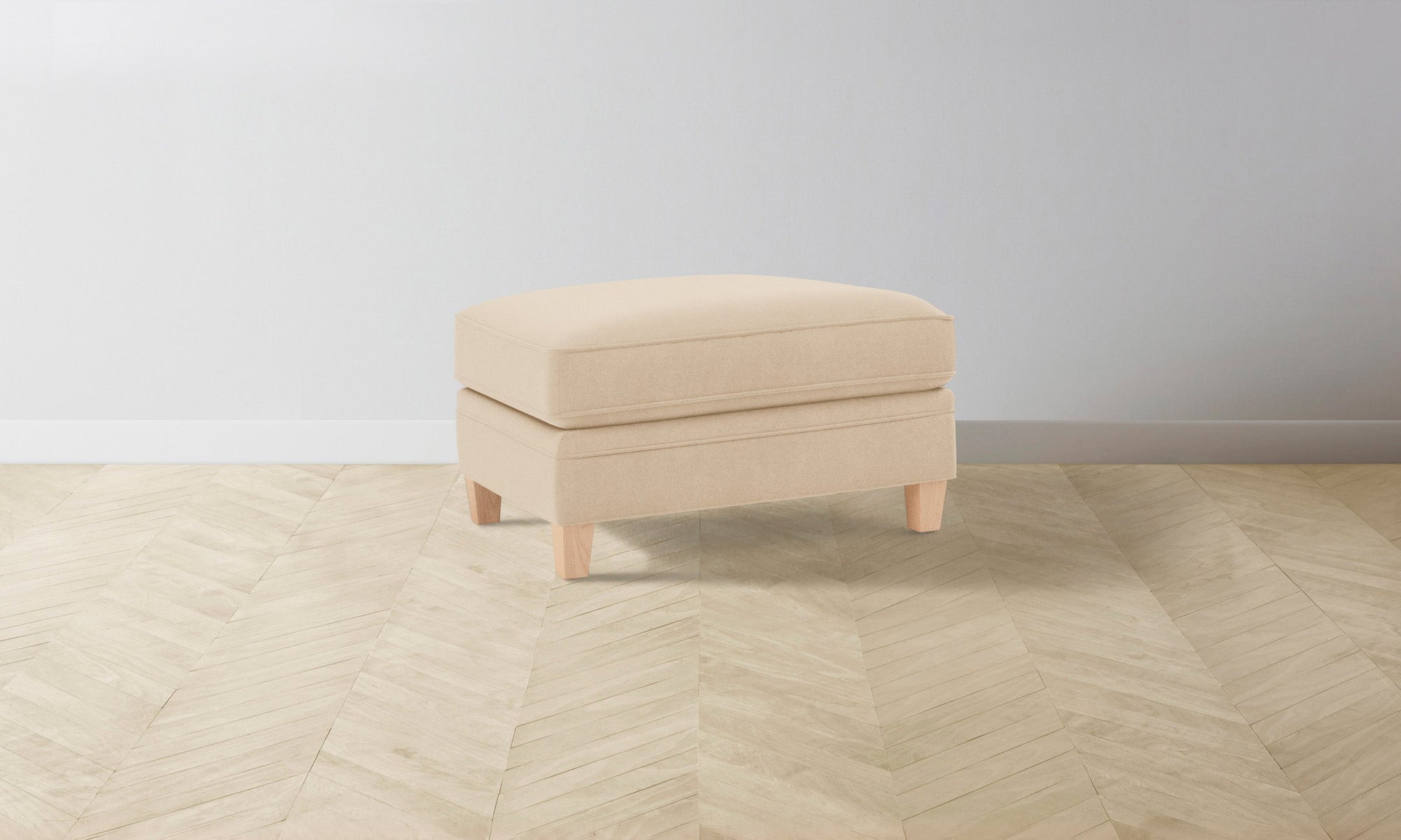 The Carmine Ottoman - Performance Velvet Butter