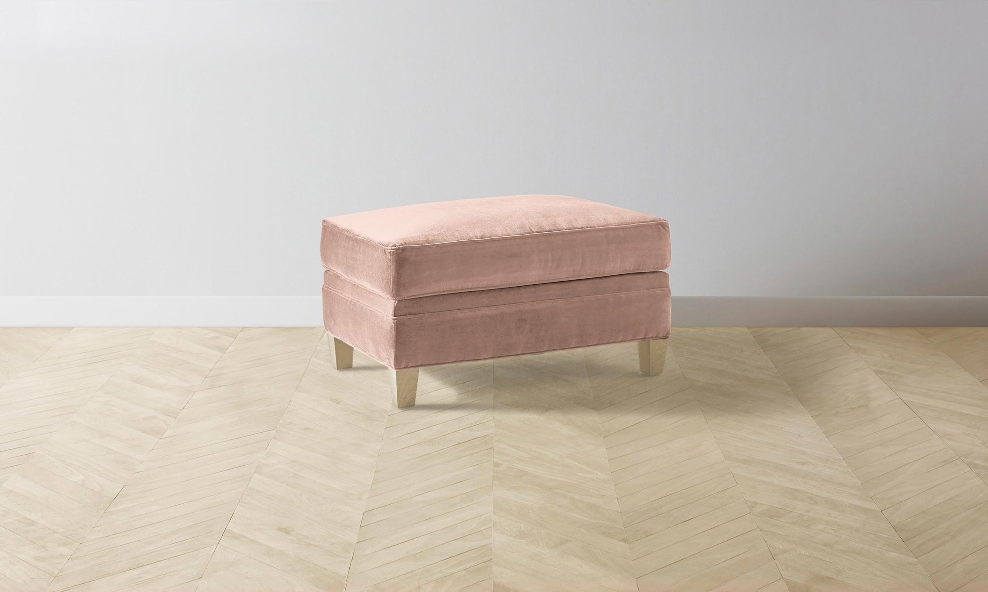 The Carmine Ottoman - Performance Velvet Blossom