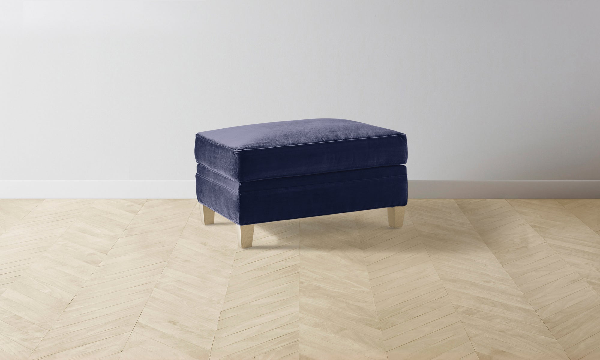 The Carmine Ottoman - Performance Velvet Midnight