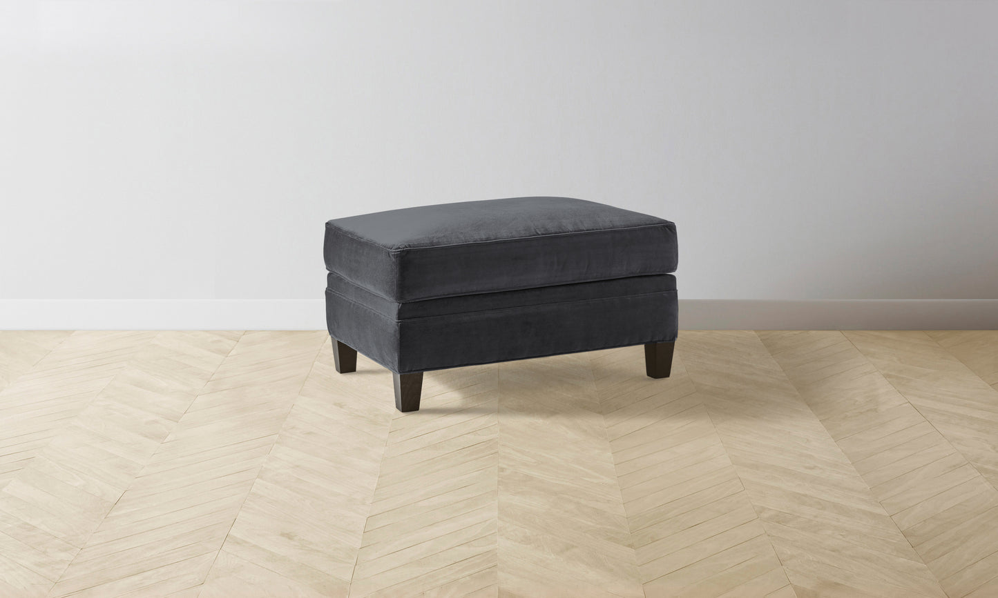 The Carmine Ottoman - Performance Velvet Slate