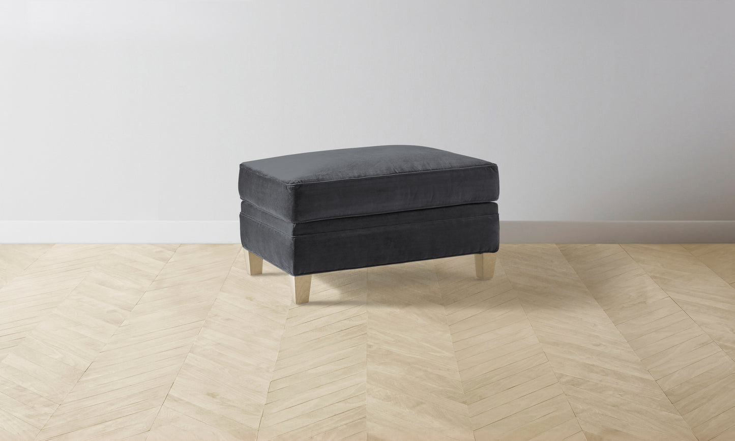 The Carmine Ottoman - Performance Velvet Slate