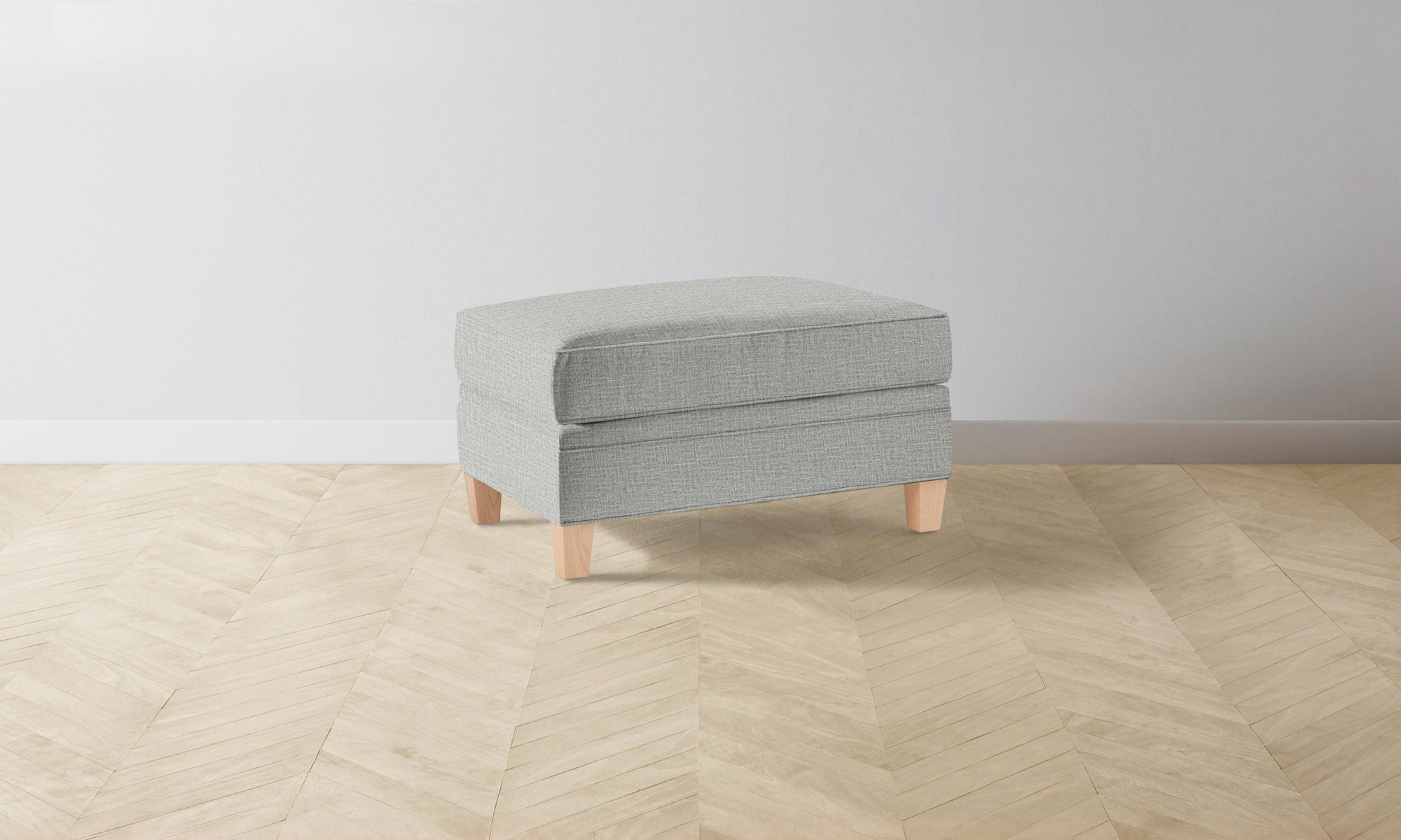 The Carmine Ottoman - Performance Woven Chenille Rain