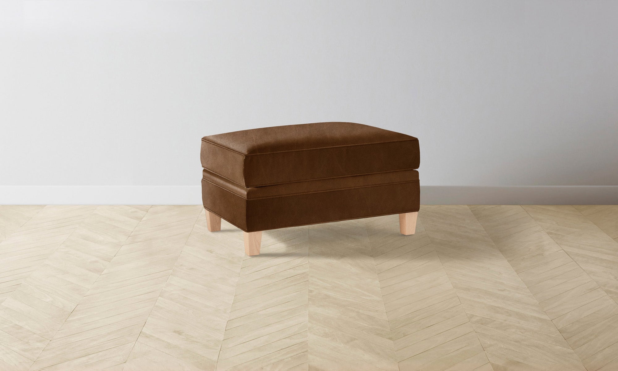 The Carmine Ottoman - Tuscan Leather Cognac