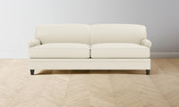 The Carmine Sofa - Pebbled Leather Swan