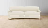 The Carmine Sofa - Pebbled Leather Swan