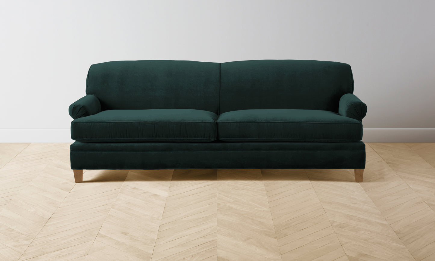 The Carmine Sofa - Performance Velvet Emerald