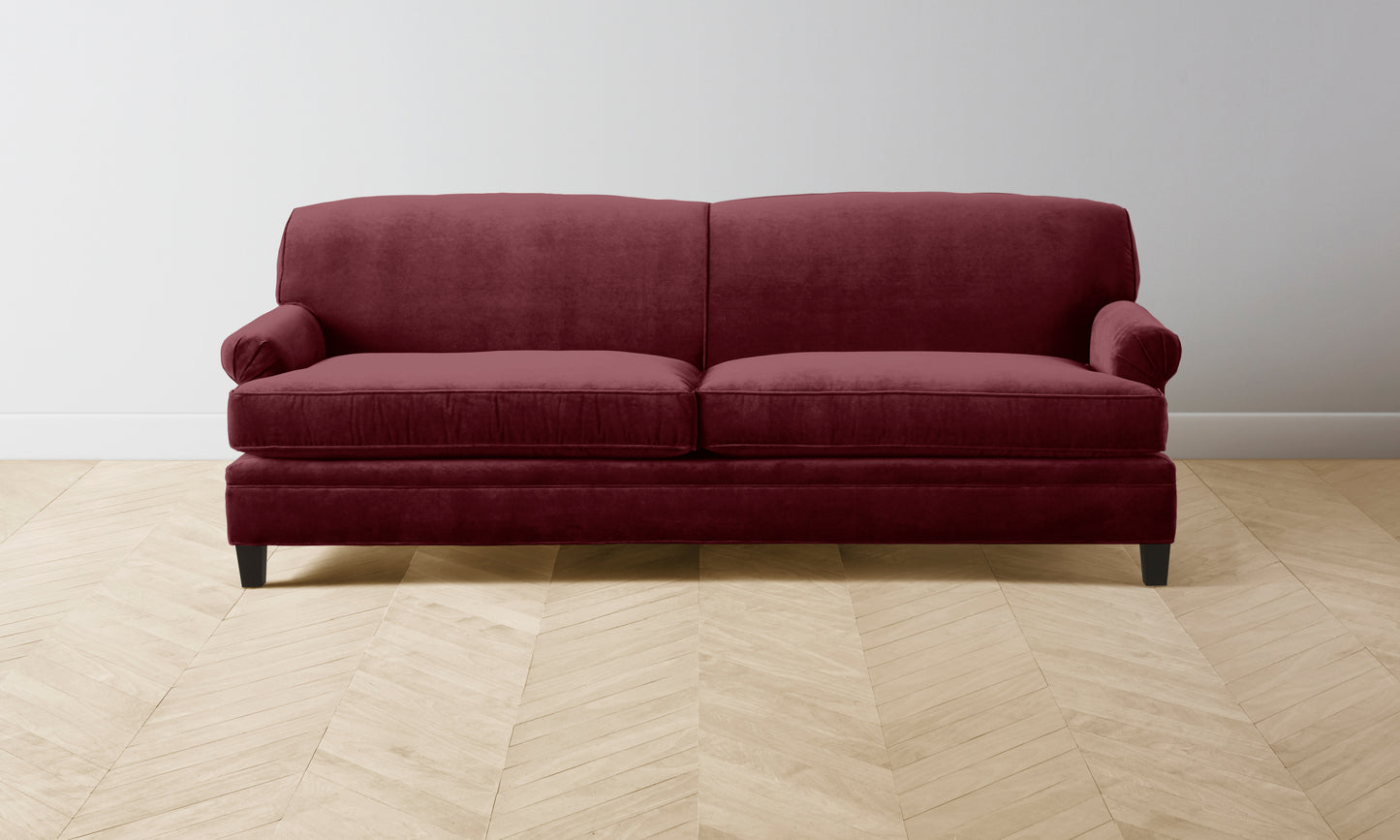 The Carmine Sofa - Performance Velvet Merlot