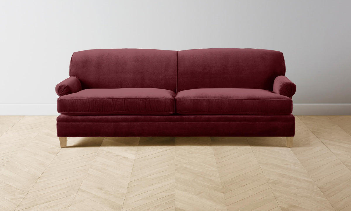 The Carmine Sofa - Performance Velvet Cabernet