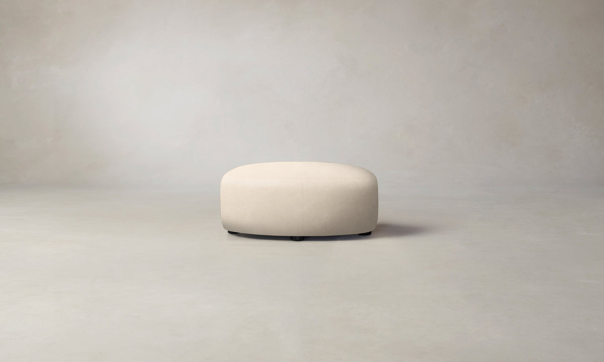 The Chelsea Ottoman - Costa Leather Sesame