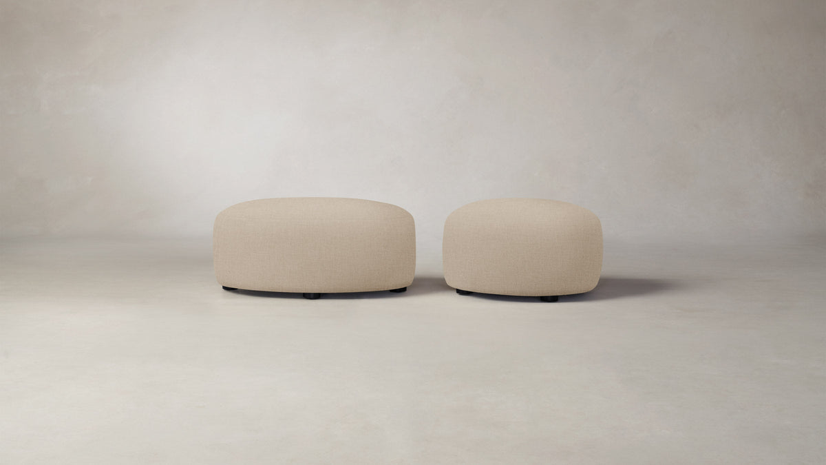 The Chelsea Ottoman - Heritage Belgian Linen Husk