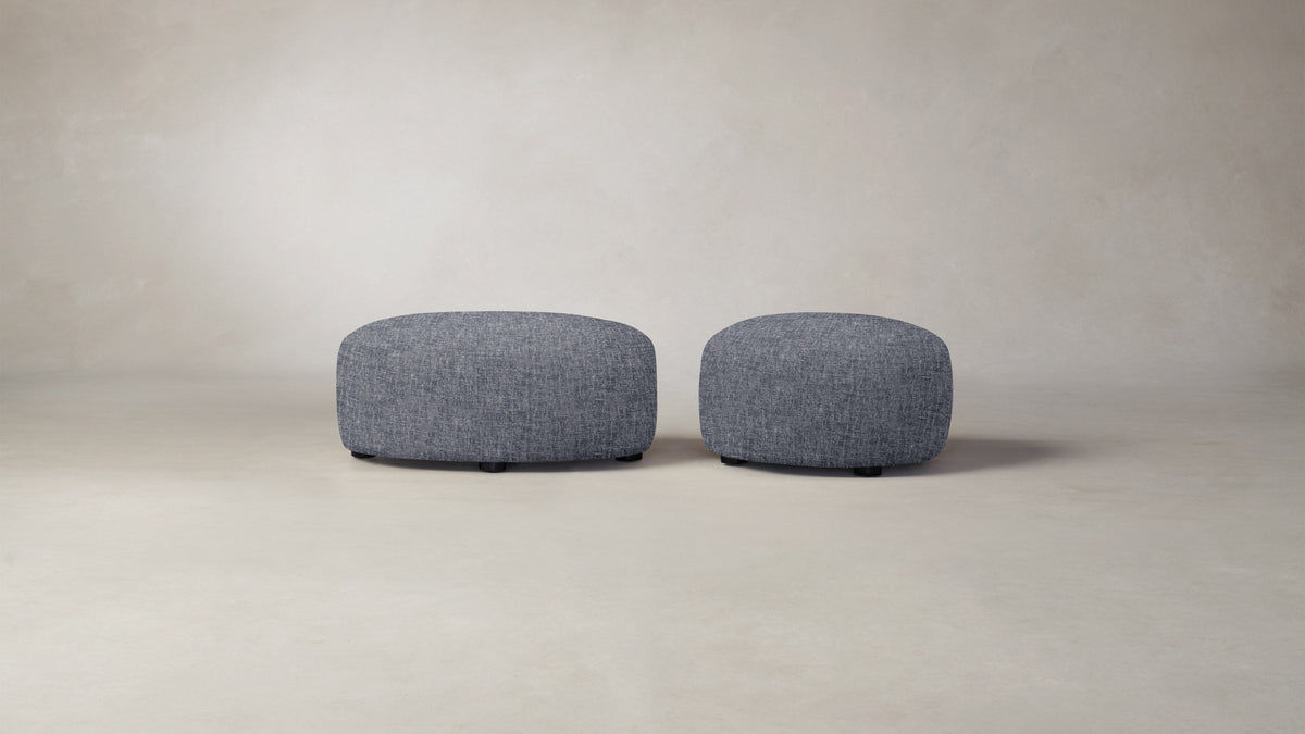 The Chelsea Ottoman - Heritage Belgian Linen Lake