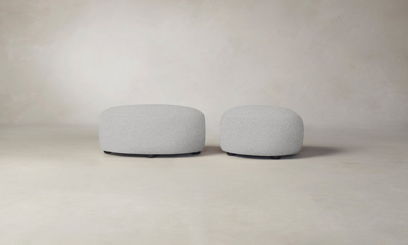 The Chelsea Ottoman - Italian Brushed Wool Moon