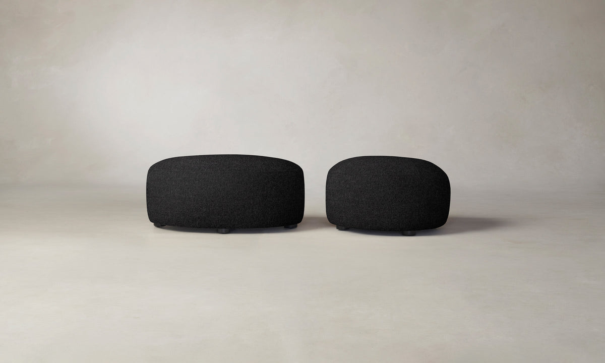 The Chelsea Ottoman - Italian Brushed Wool Pepper