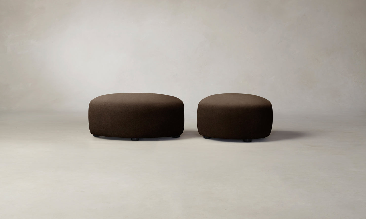 The Chelsea Ottoman - Mohair Chocolate