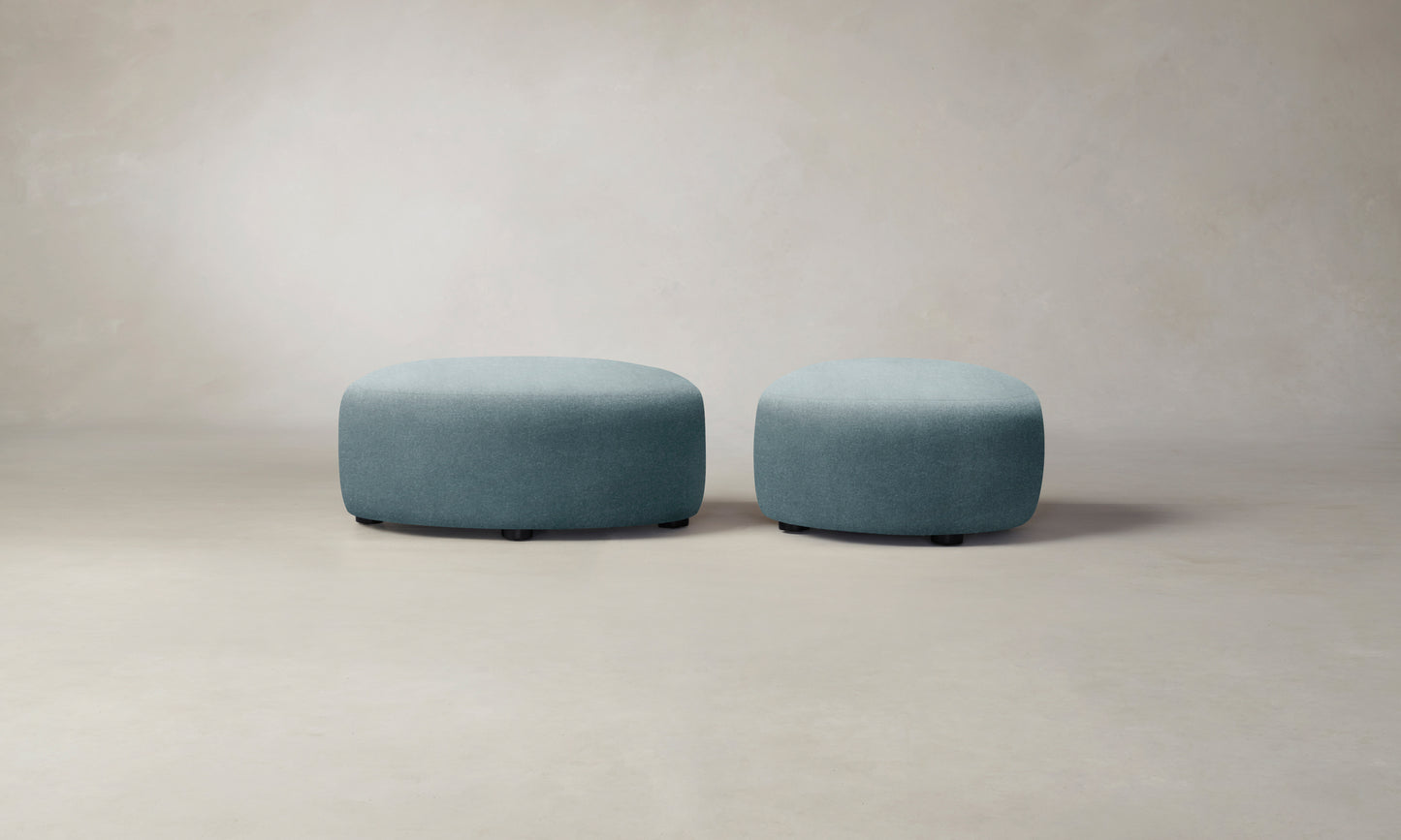 The Chelsea Ottoman - Mohair Slate Blue