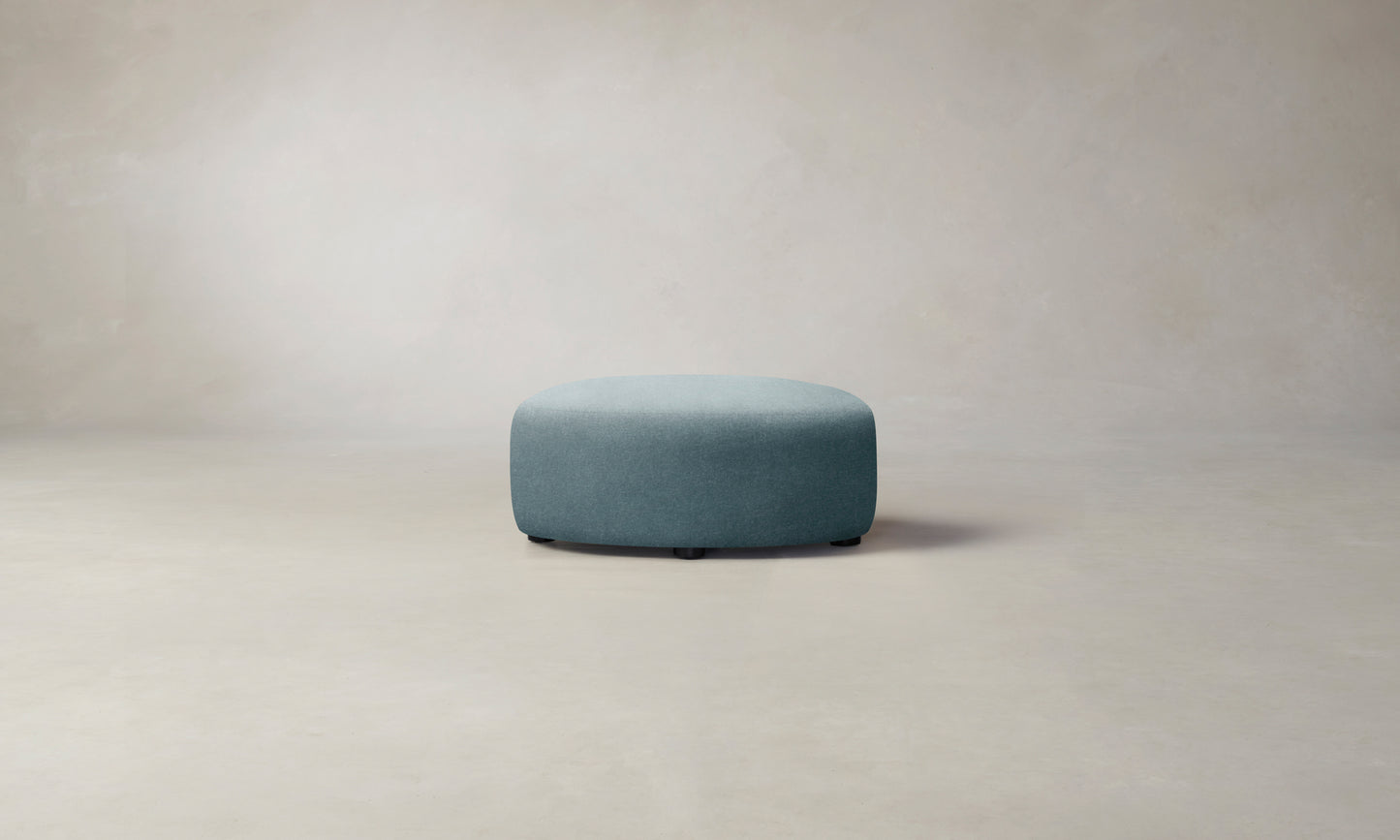 The Chelsea Ottoman - Mohair Slate Blue