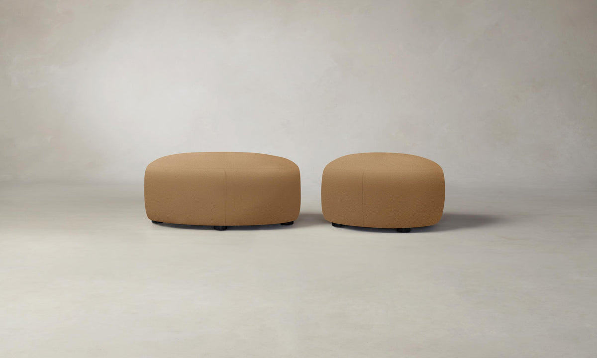 The Chelsea Ottoman - Pebbled Leather Latte