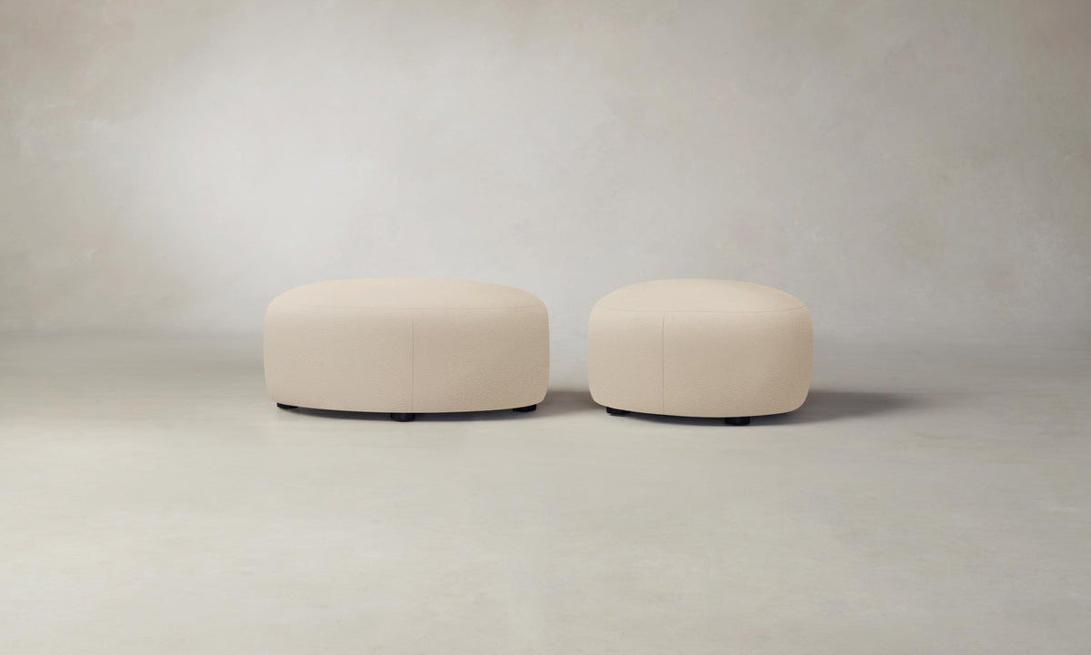The Chelsea Ottoman - Pebbled Leather Stone