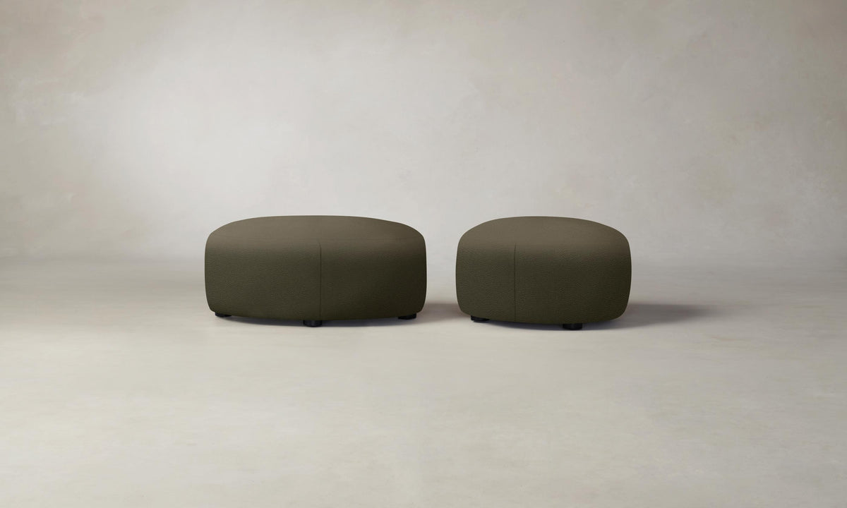The Chelsea Ottoman - Pebbled Leather Truffle