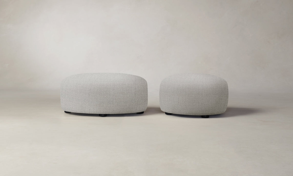 The Chelsea Ottoman - Performance Textural Weave Breeze