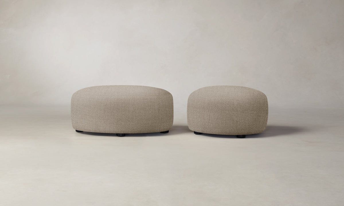 The Chelsea Ottoman - Performance Textural Weave Earthen