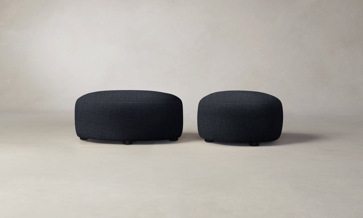 The Chelsea Ottoman - Performance Textural Weave Marina