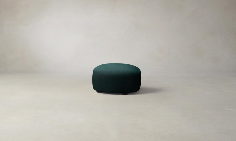 The Chelsea Ottoman - Performance Velvet Emerald