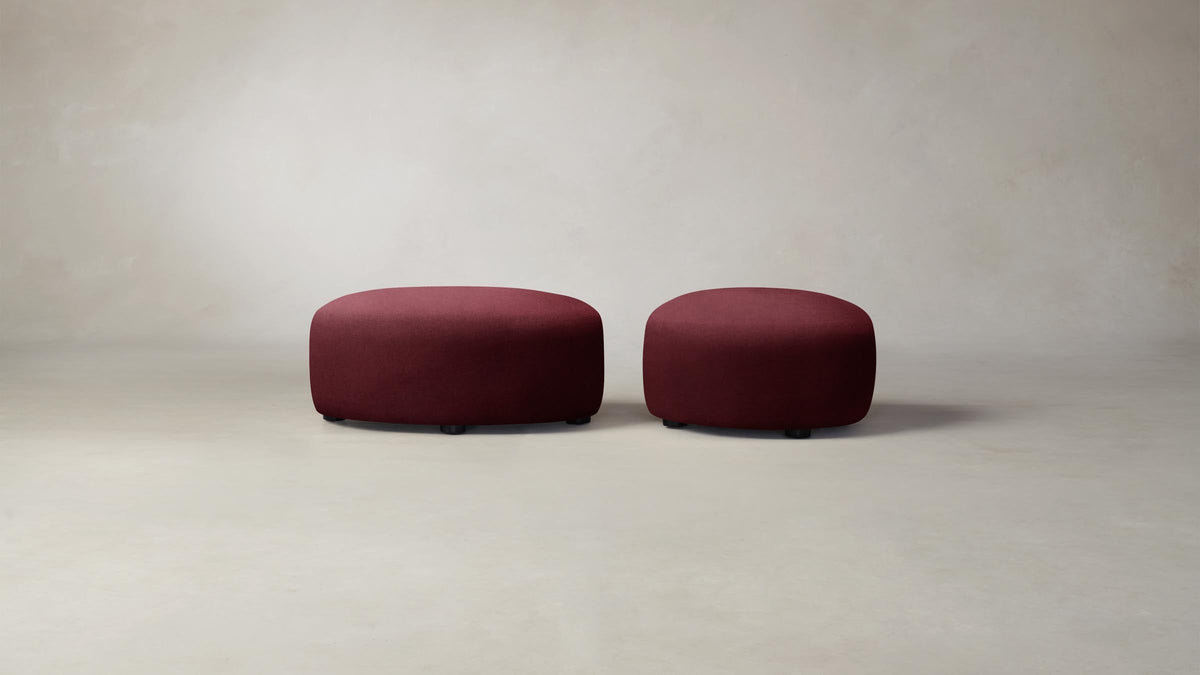 The Chelsea Ottoman - Performance Velvet Merlot