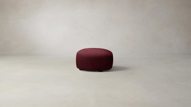 The Chelsea Ottoman - Performance Velvet Cabernet