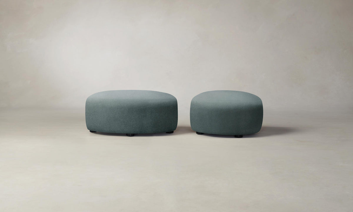 The Chelsea Ottoman - Performance Velvet Seafoam