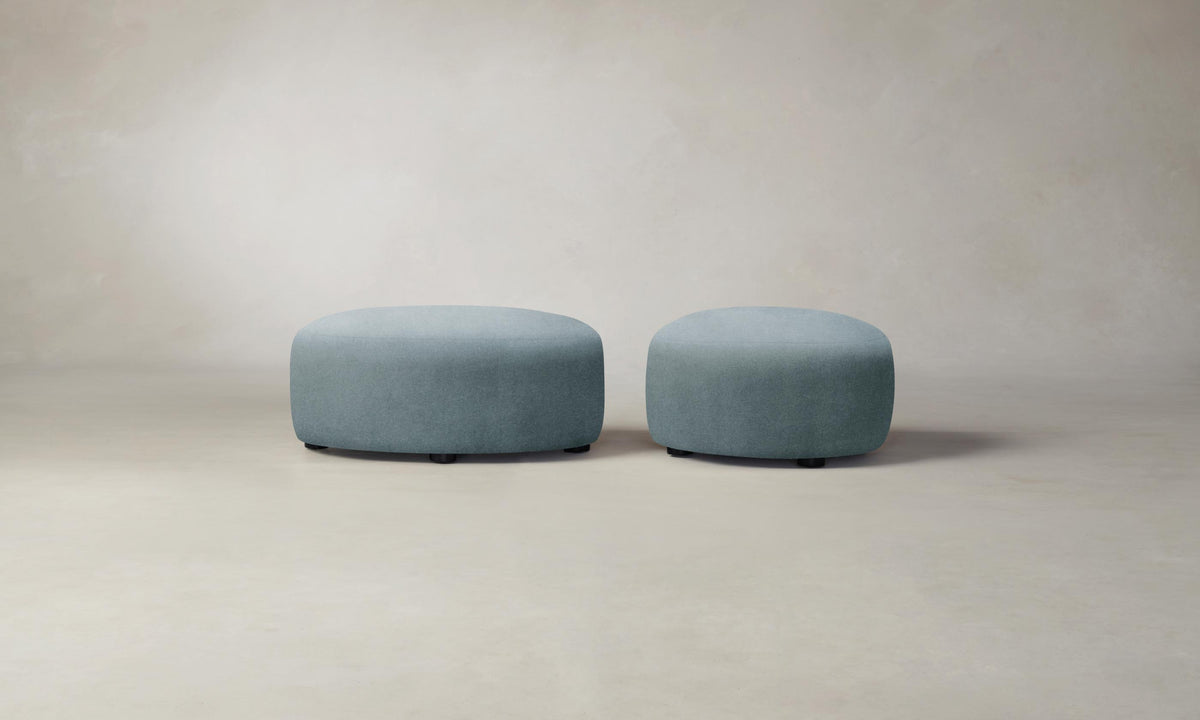 The Chelsea Ottoman - Performance Velvet Sky