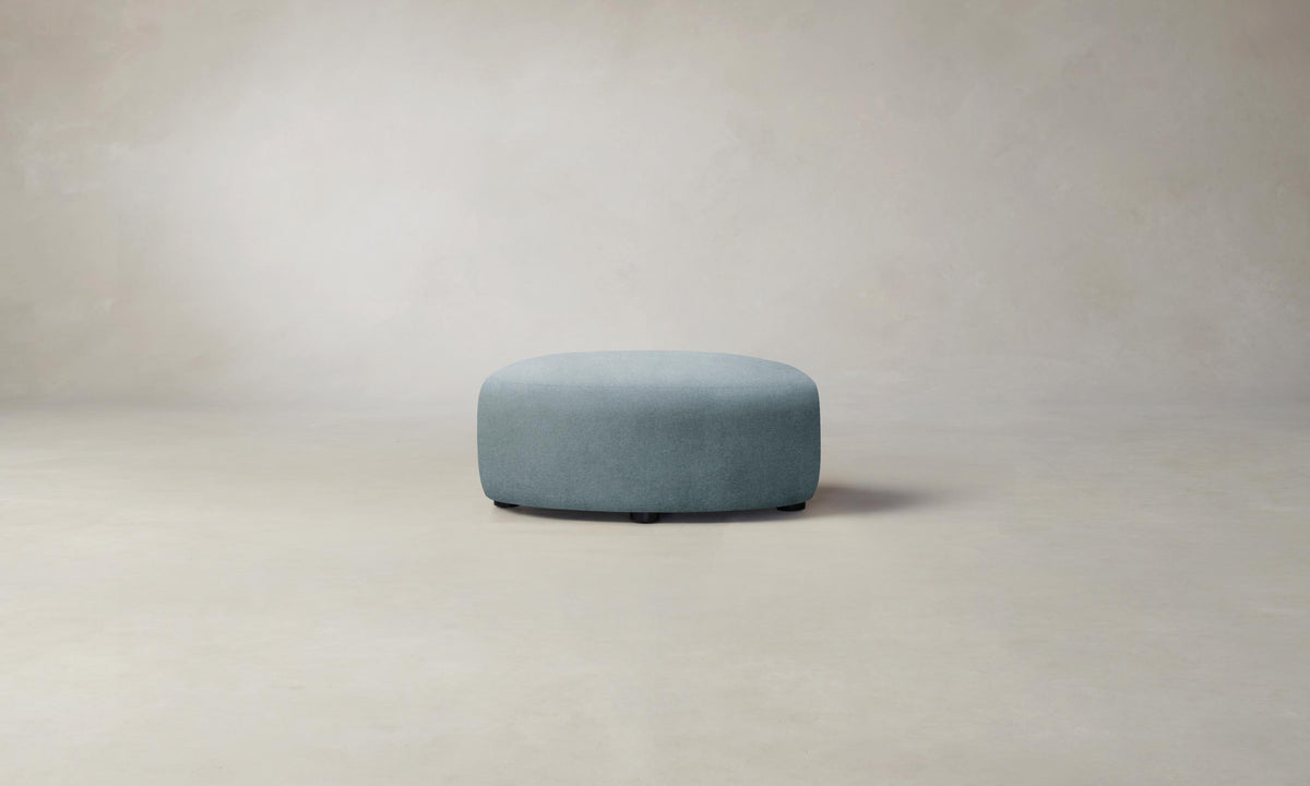 The Chelsea Ottoman - Performance Velvet Sky
