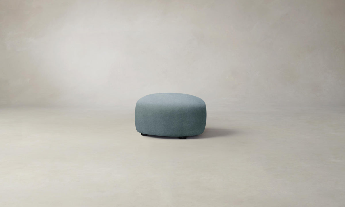 The Chelsea Ottoman - Performance Velvet Sky