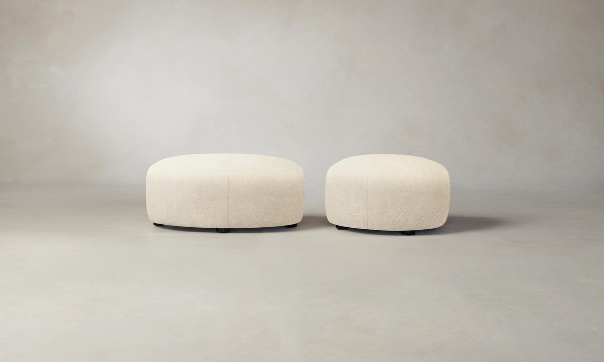 The Chelsea Ottoman - Tuscan Leather Bisque