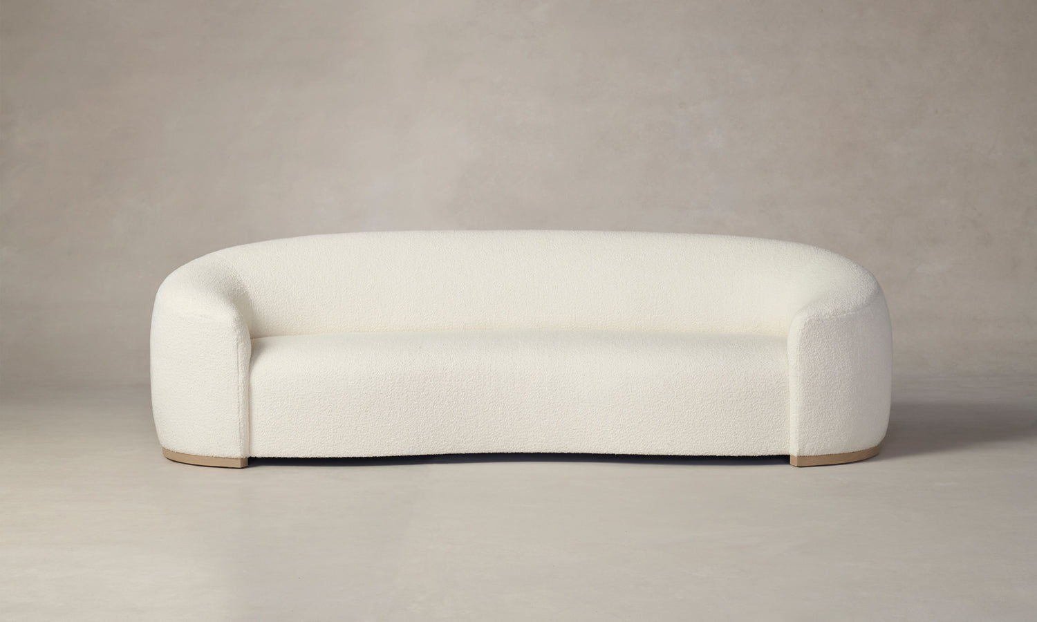 sofa in white boucle with rounded back - chelsea sofa