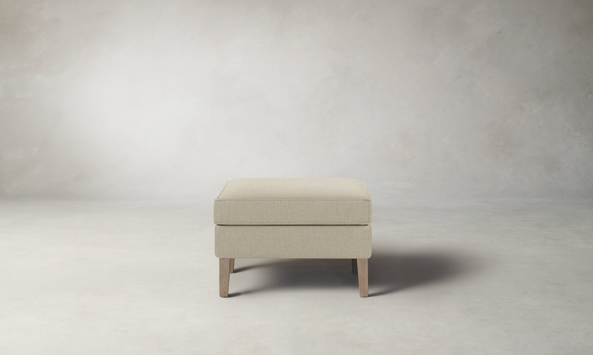 The Chrystie Ottoman - Belgian Linen Alder