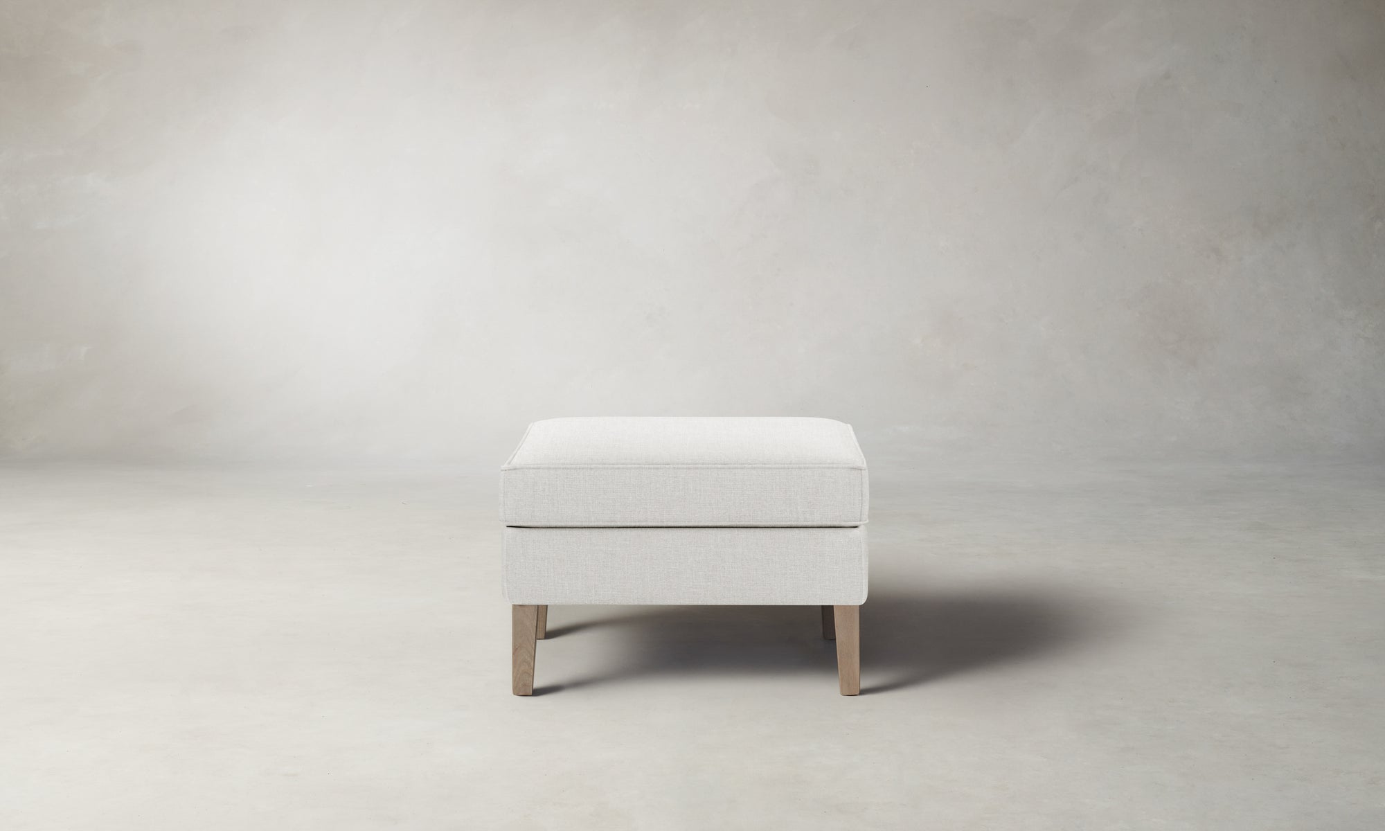 The Chrystie Ottoman - Belgian Linen Egret