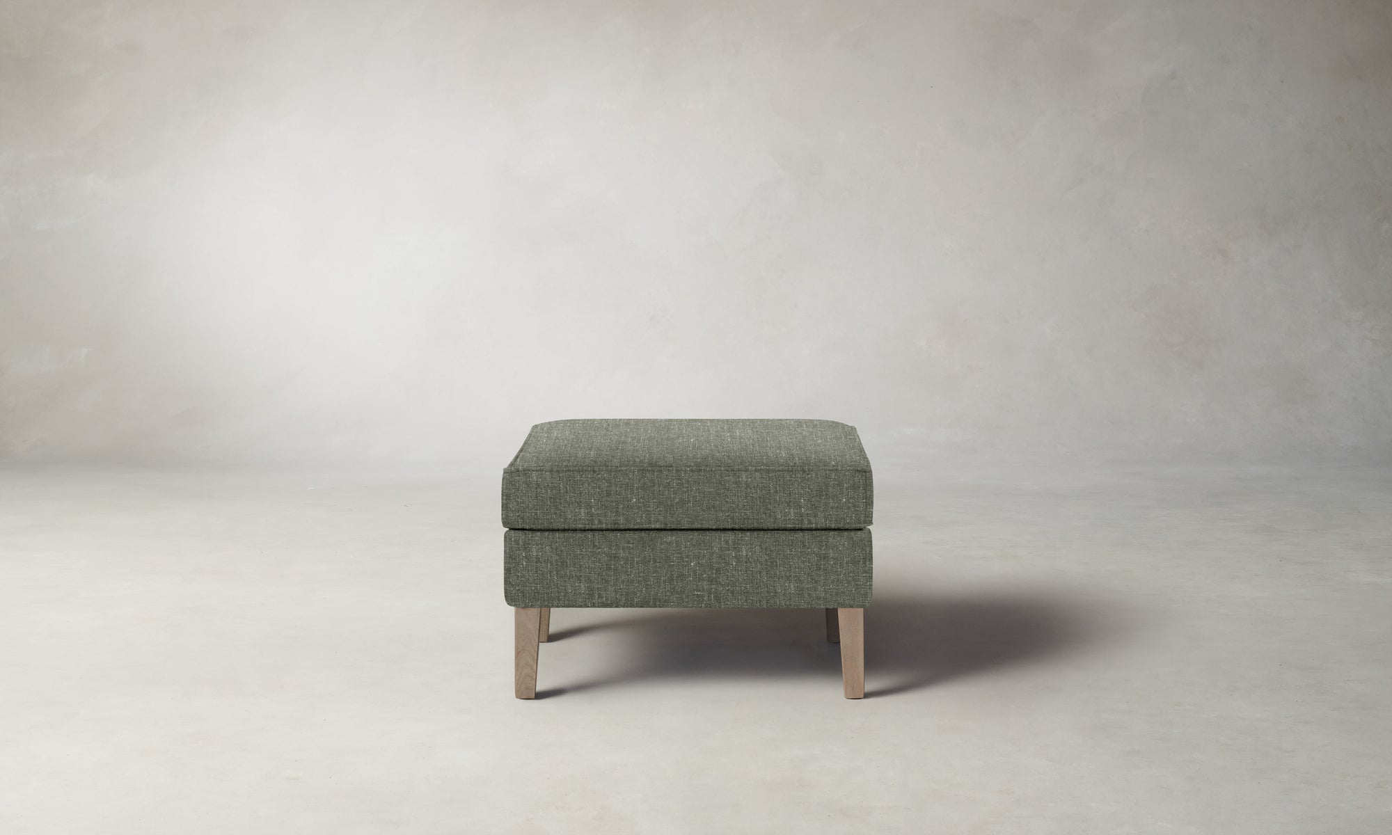 The Chrystie Ottoman - Belgian Linen Thyme