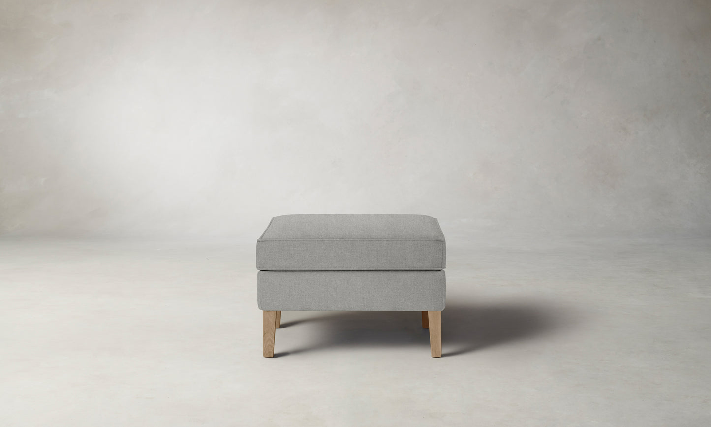 The Chrystie Ottoman - Merino Heather Grey